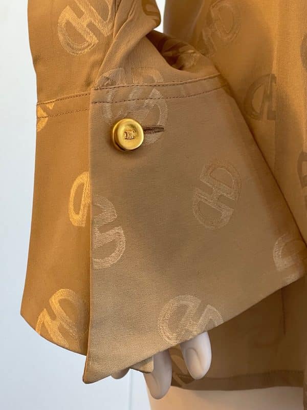 celine vintage logo cream shirt céline logo cufflinks and buttons c.1980s