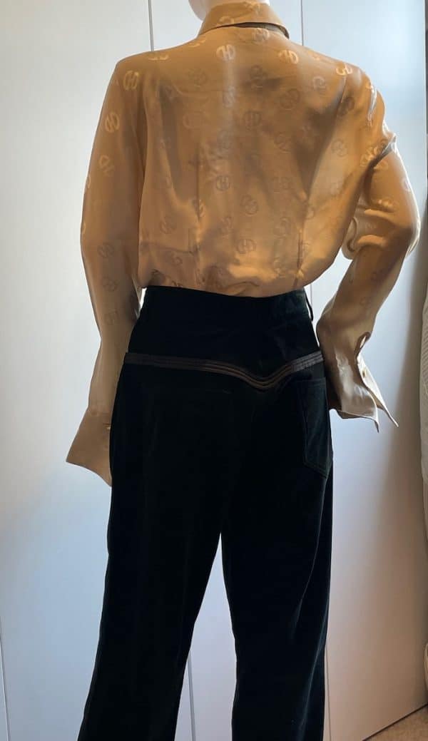 celine vintage logo cream shirt céline logo cufflinks and buttons c.1980s