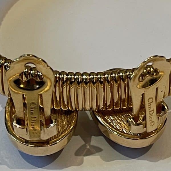 christian dior vintage blue cabochon omega gold necklace earrings bracelet c.1980s