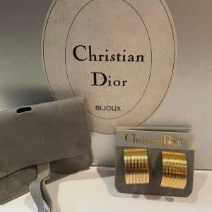 christian dior vintage j'adore gold tone wire clip earrings c.1990s