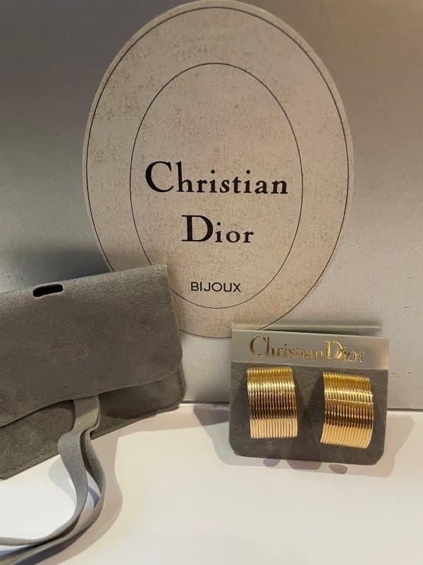 christian dior vintage j'adore gold tone wire clip earrings c.1990s