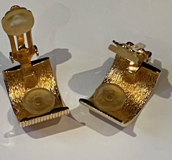 christian dior vintage j'adore gold tone wire clip earrings c.1990s