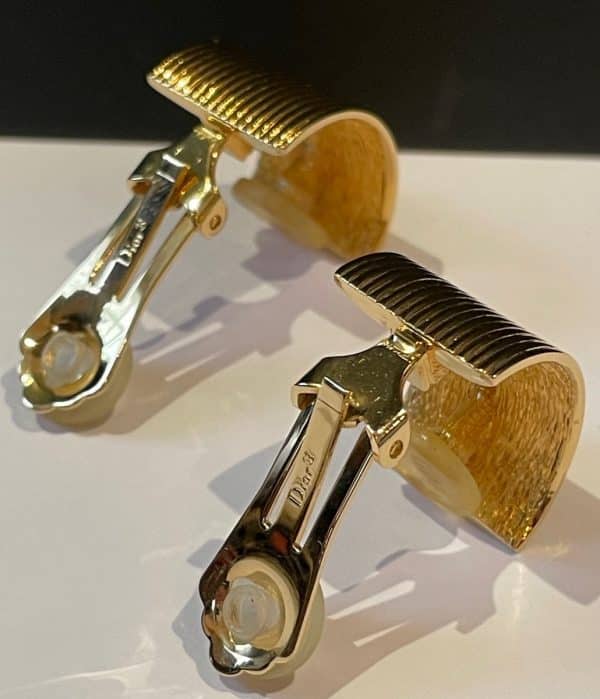 christian dior vintage j'adore gold tone wire clip earrings c.1990s