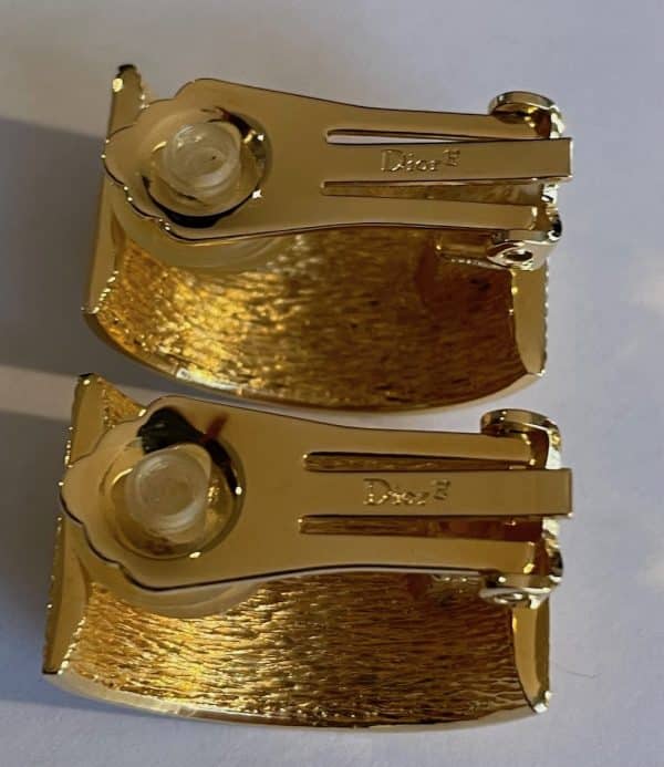 christian dior vintage j'adore gold tone wire clip earrings c.1990s