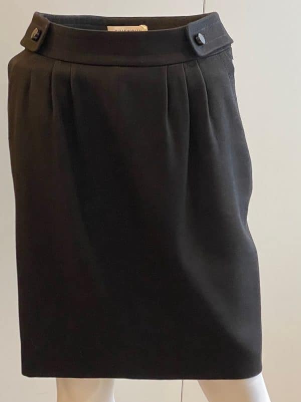 givenchy waisted buttoned black wool skirt 2002