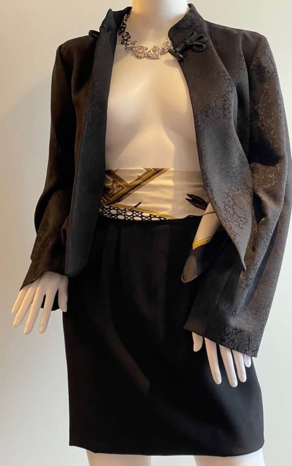 givenchy waisted buttoned black wool skirt 2002