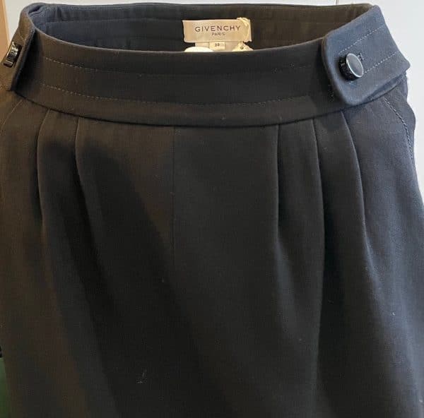 givenchy waisted buttoned black wool skirt 2002