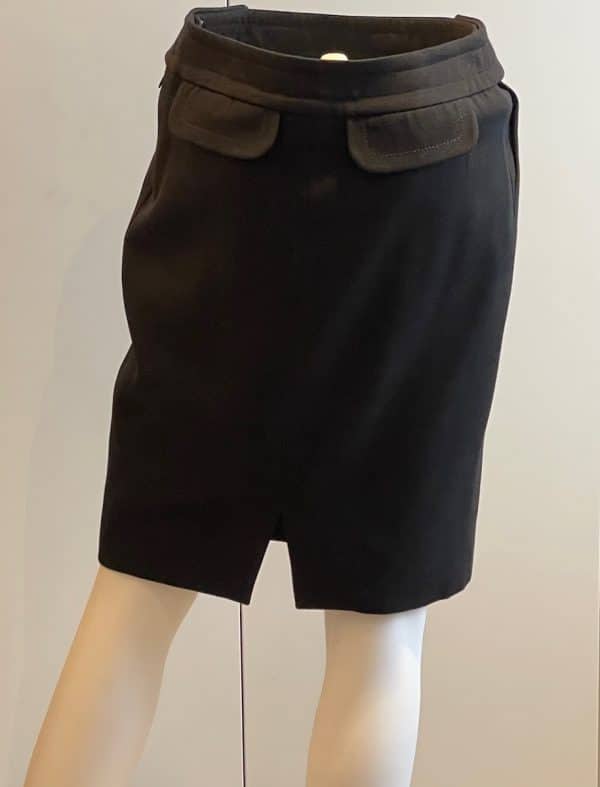 givenchy waisted buttoned black wool skirt 2002
