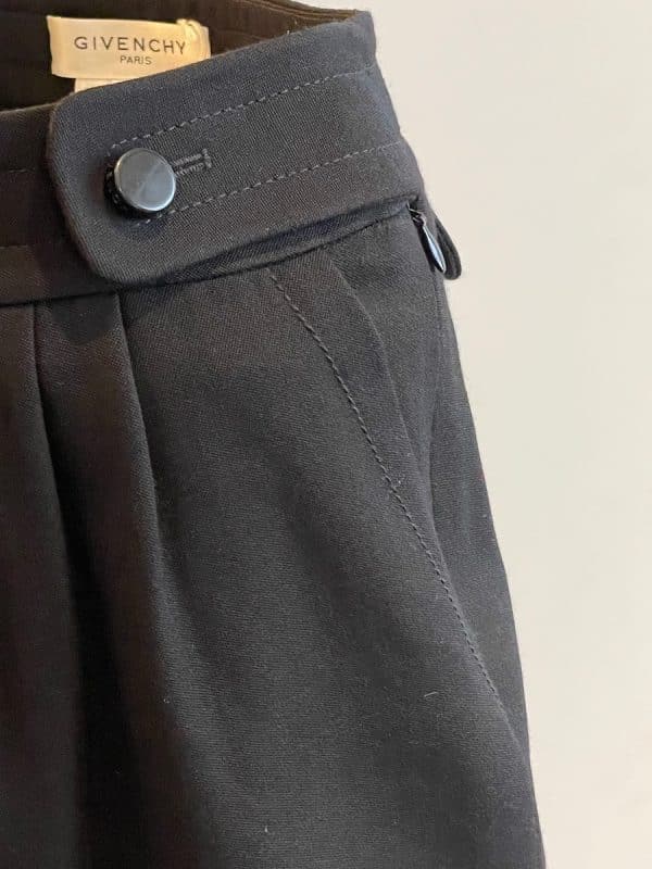 givenchy waisted buttoned black wool skirt 2002