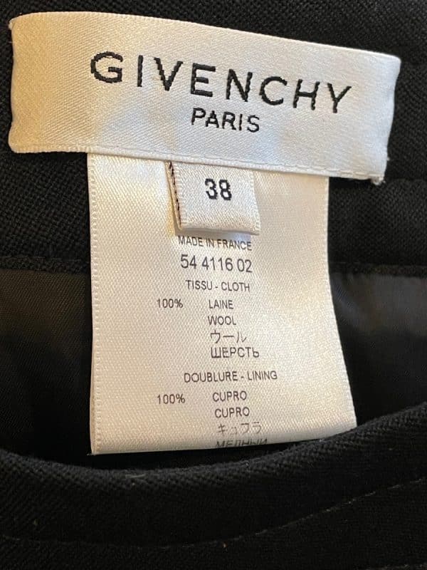 givenchy waisted buttoned black wool skirt 2002