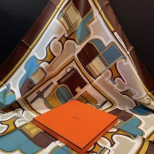 hermÈs silk scarf les coupÉs by françoise de la perrière 1970 w/box