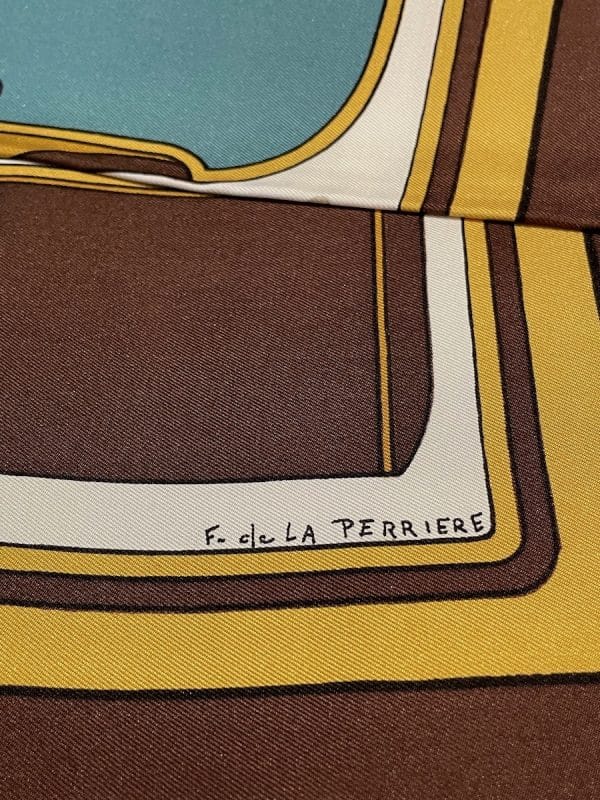 hermÈs silk scarf les coupÉs by françoise de la perrière 1970 w/box