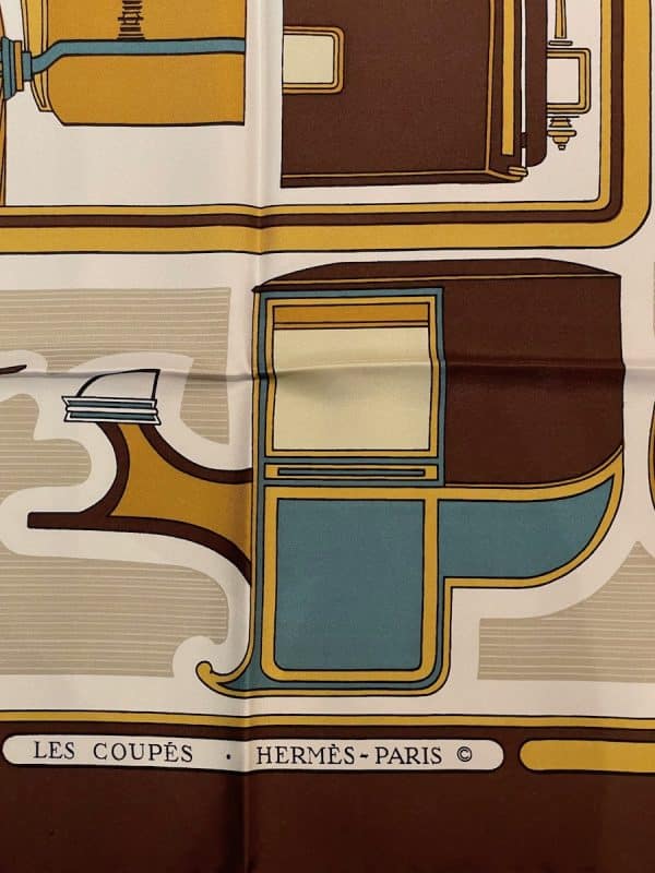 hermÈs silk scarf les coupÉs by françoise de la perrière 1970 w/box