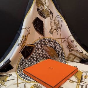 hermÈs silk scarf les voitures à transformation ii by f. de la perrière 2017 w/box