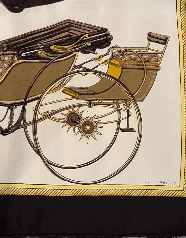 hermÈs silk scarf les voitures à transformation ii by f. de la perrière 2017 w/box