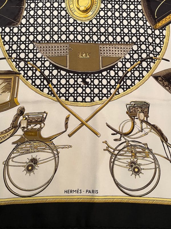 hermÈs silk scarf les voitures à transformation ii by f. de la perrière 2017 w/box