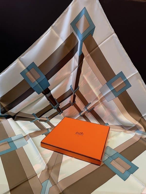 hermÈs silk scarf perspective by a. m. cassandre c.1970s w/box