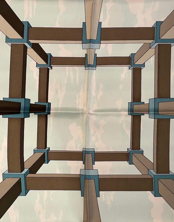 hermÈs silk scarf perspective by a. m. cassandre c.1970s w/box