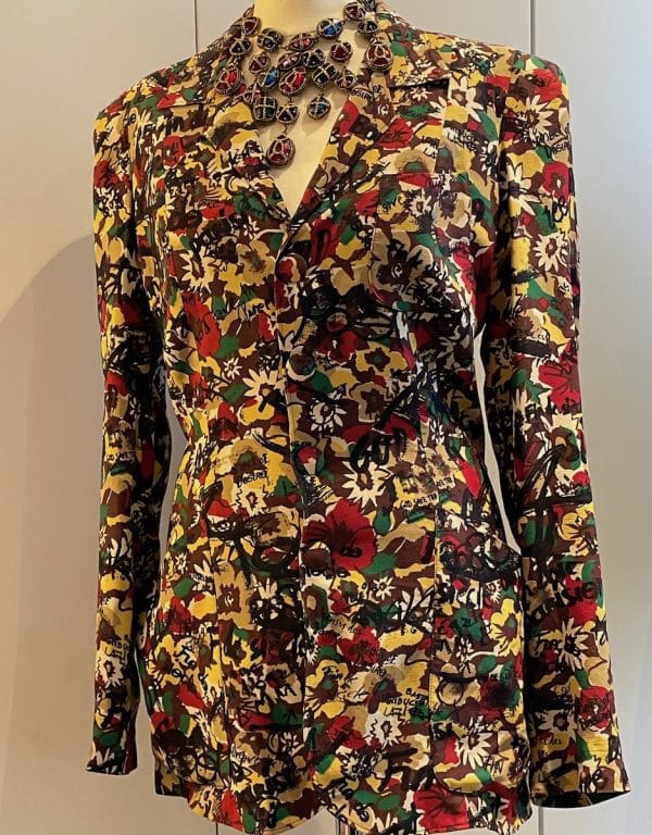 jean paul gaultier silk blazer graffiti prints god save the queen c.2000