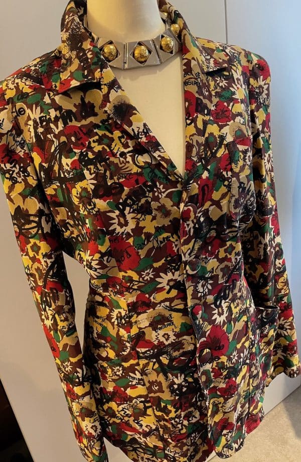 jean paul gaultier silk blazer graffiti prints god save the queen c.2000