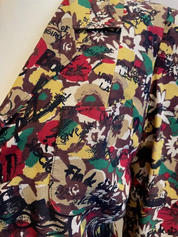 jean paul gaultier silk blazer graffiti prints god save the queen c.2000