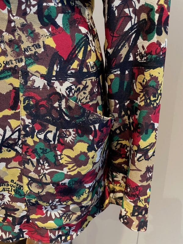 jean paul gaultier silk blazer graffiti prints god save the queen c.2000