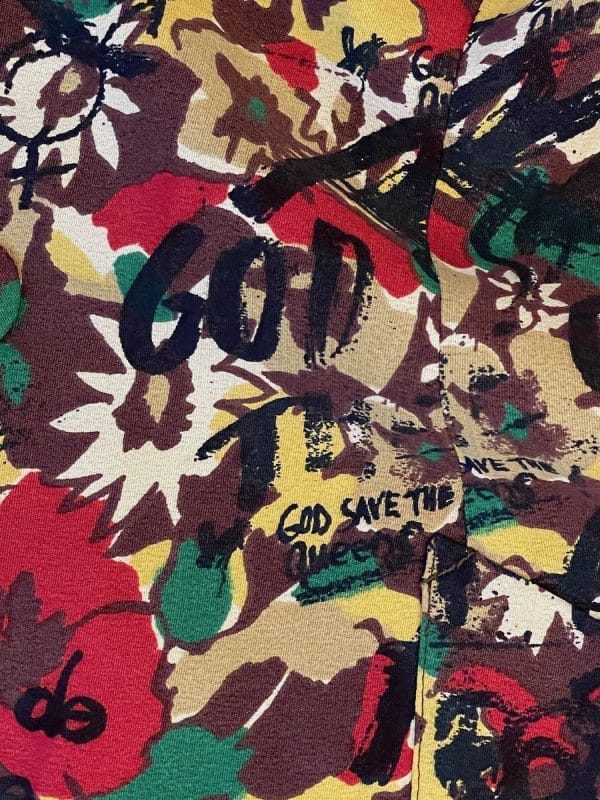 jean paul gaultier silk blazer graffiti prints god save the queen c.2000