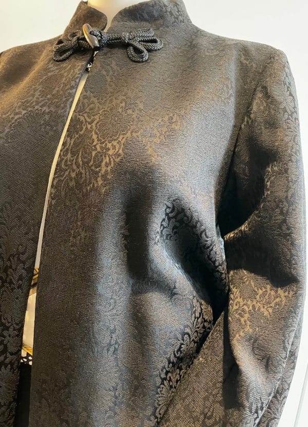 yves saint laurent black floral brocade top jacket "les chinoises" 1995