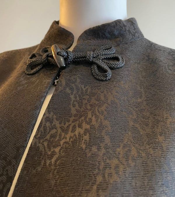 yves saint laurent black floral brocade top jacket "les chinoises" 1995