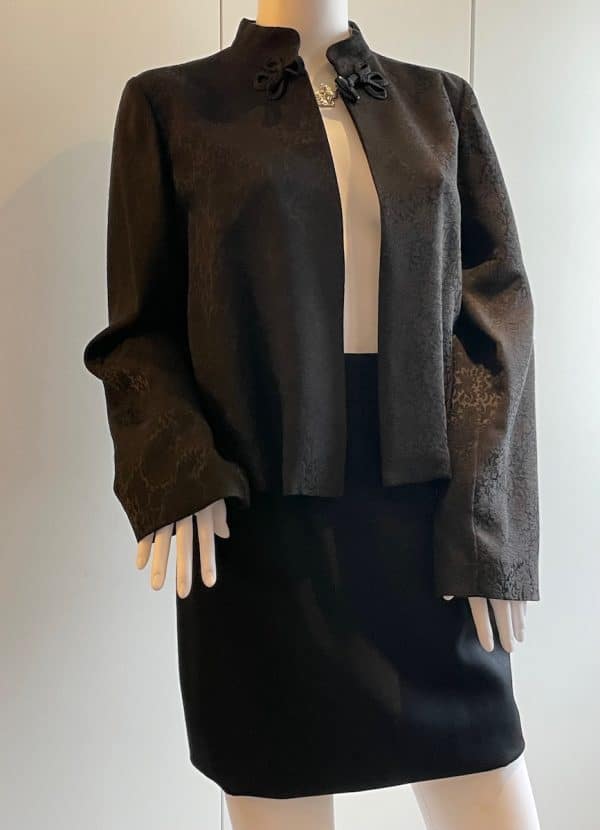 yves saint laurent black floral brocade top jacket "les chinoises" 1995