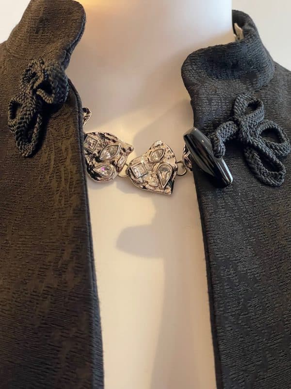 yves saint laurent black floral brocade top jacket "les chinoises" 1995