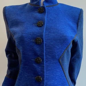 yves saint laurent vintage blue black cubist jacket fall winter 1988