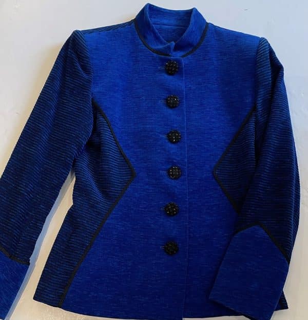 yves saint laurent vintage blue black cubist jacket fall winter 1988