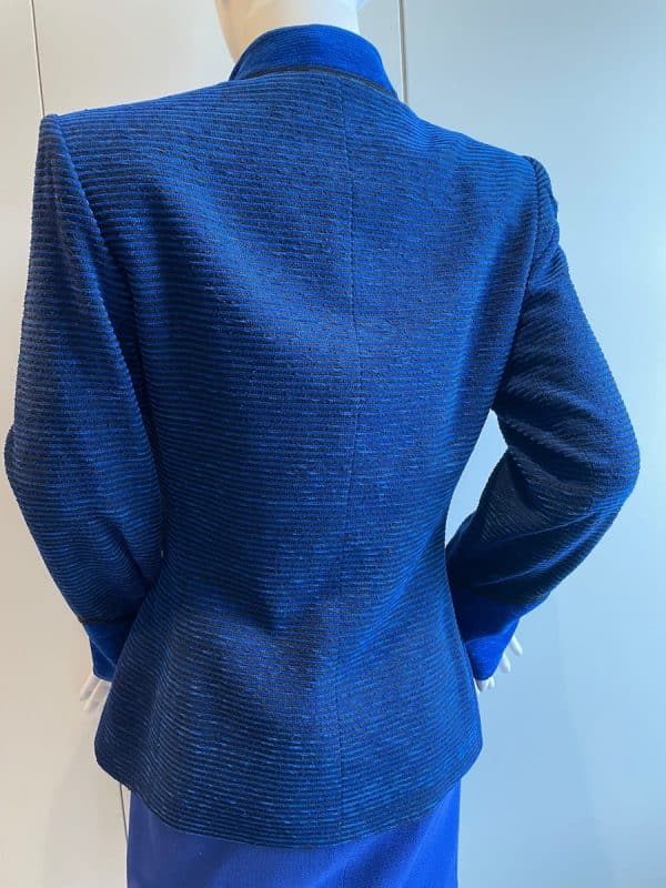 yves saint laurent vintage blue black cubist jacket fall winter 1988