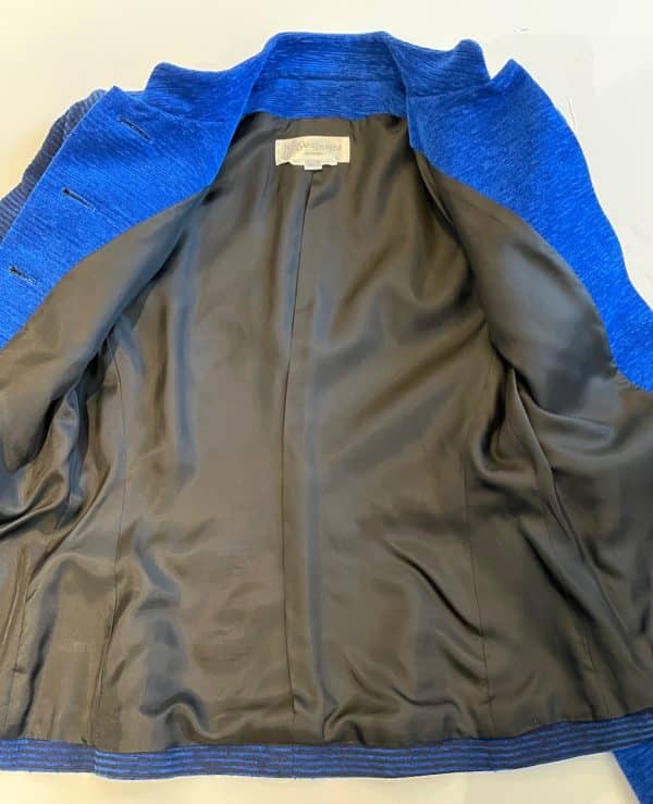 yves saint laurent vintage blue black cubist jacket fall winter 1988