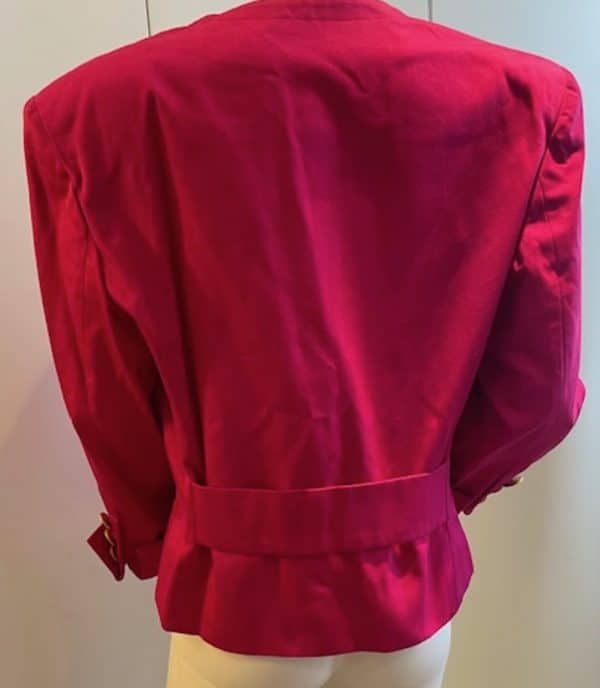 yves saint laurent vintage fuchsia ysl logo jacket summer 1990