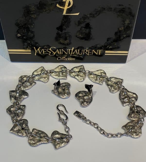 yves saint laurent vintage ysl by robert goossens crystal heart necklace c.1990s