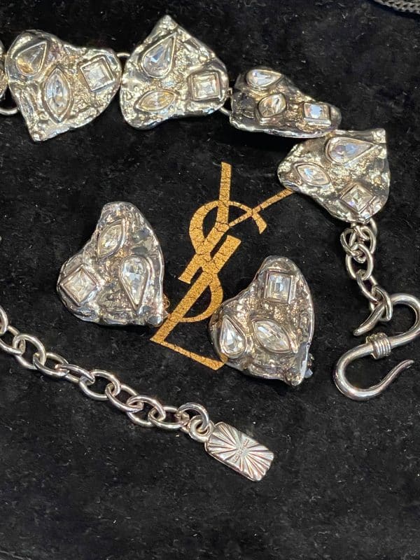 yves saint laurent vintage ysl by robert goossens crystal heart necklace c.1990s