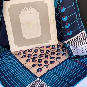 christian dior vintage scarf striped with geometry design c.1970s