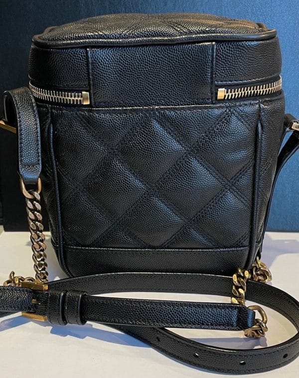 saint laurent ysl logo vanity box quilted black crossbody lambskin bag