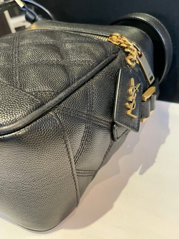 saint laurent ysl logo vanity box quilted black crossbody lambskin bag