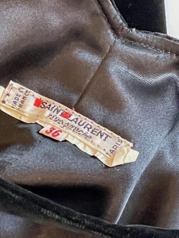 saint laurent ysl rive gauche black cocktail velvet flare skirt & top c.70s 80s