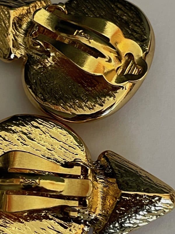 yves saint laurent vintage couture faceted oval yellow crystal drop earrings c.1980s