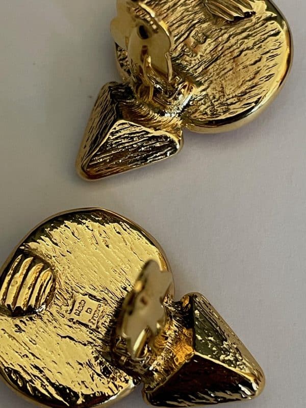 yves saint laurent vintage couture faceted oval yellow crystal drop earrings c.1980s