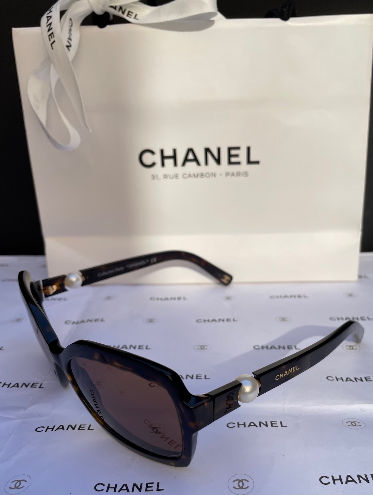 chanel pearl sunglasses collection perle w/box