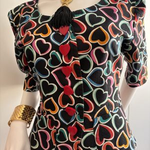 yves saint laurent vintage heart jacket skirt suit